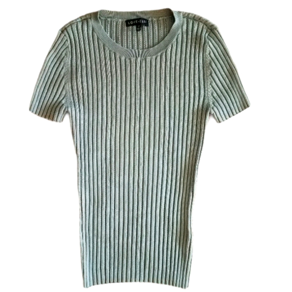 NWOT Love Ellie knit stretch crew neck shirt top